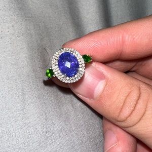 Tanzanite sterling silver ring size 8.5-9